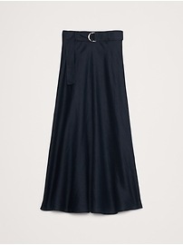 Belted Linen Maxi Skirt