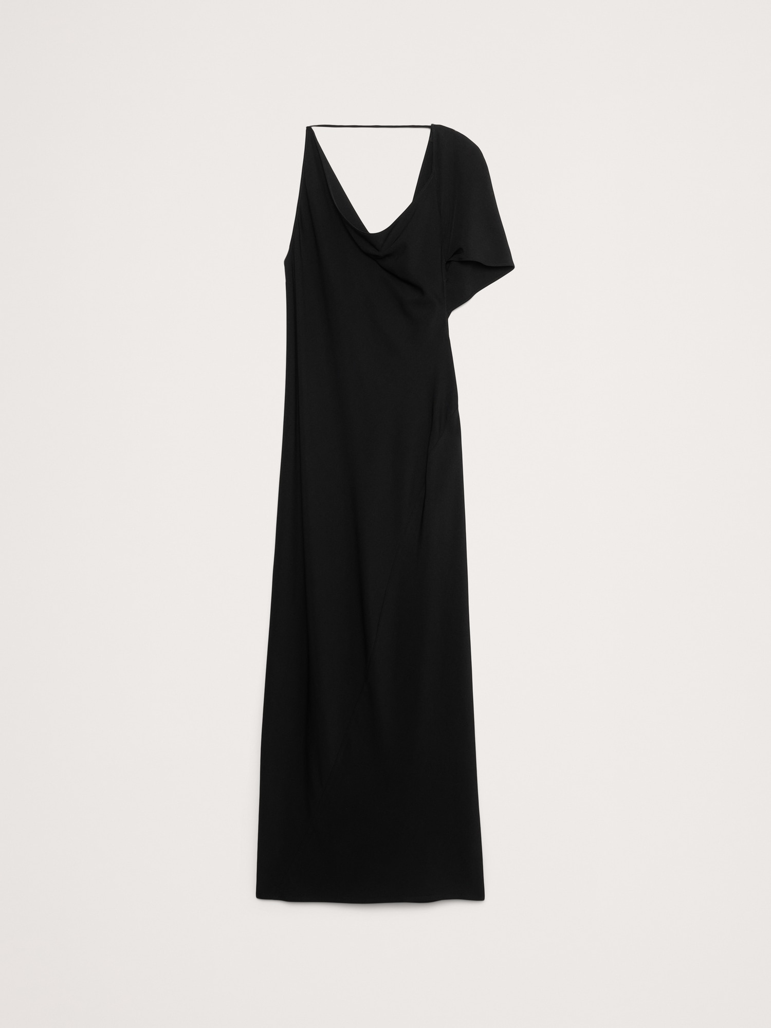 Stretch-Crepe Asymmetrical Open-Back Maxi Dress