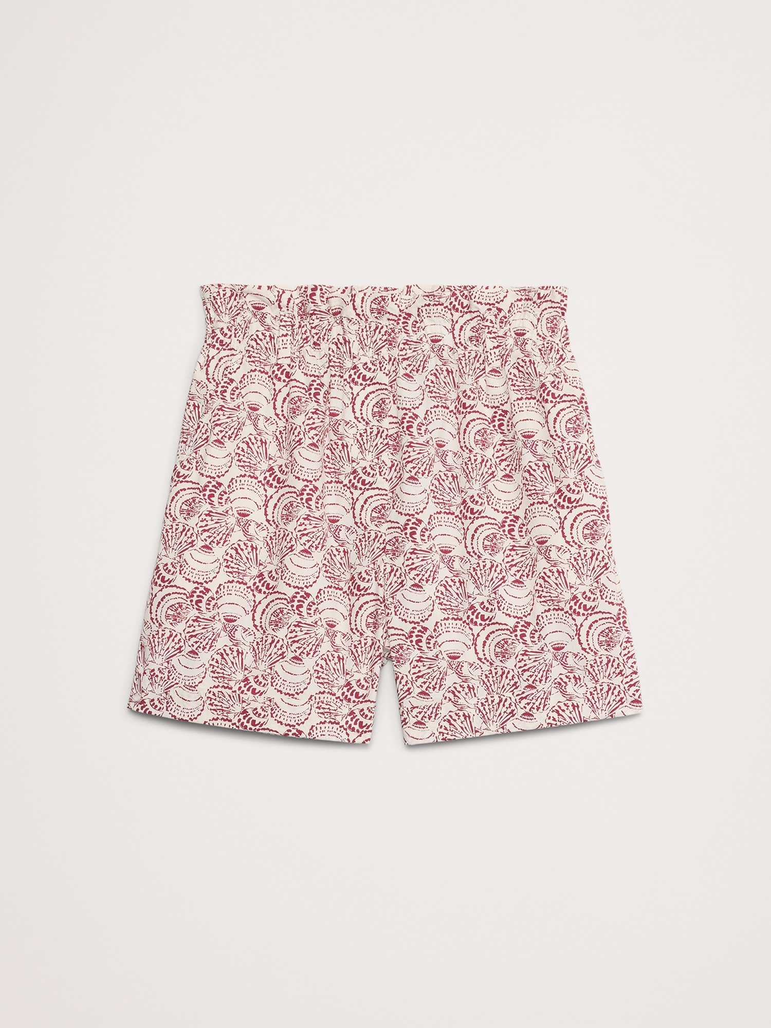 Cotton Poplin Paperbag-Waist Pull-On 3.5" Short
