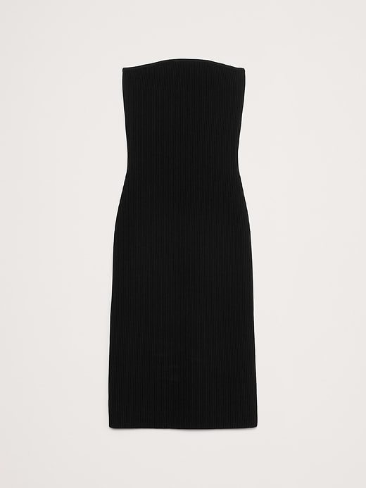 Sculpted Ribbed Strapless Dress | Banana Republic