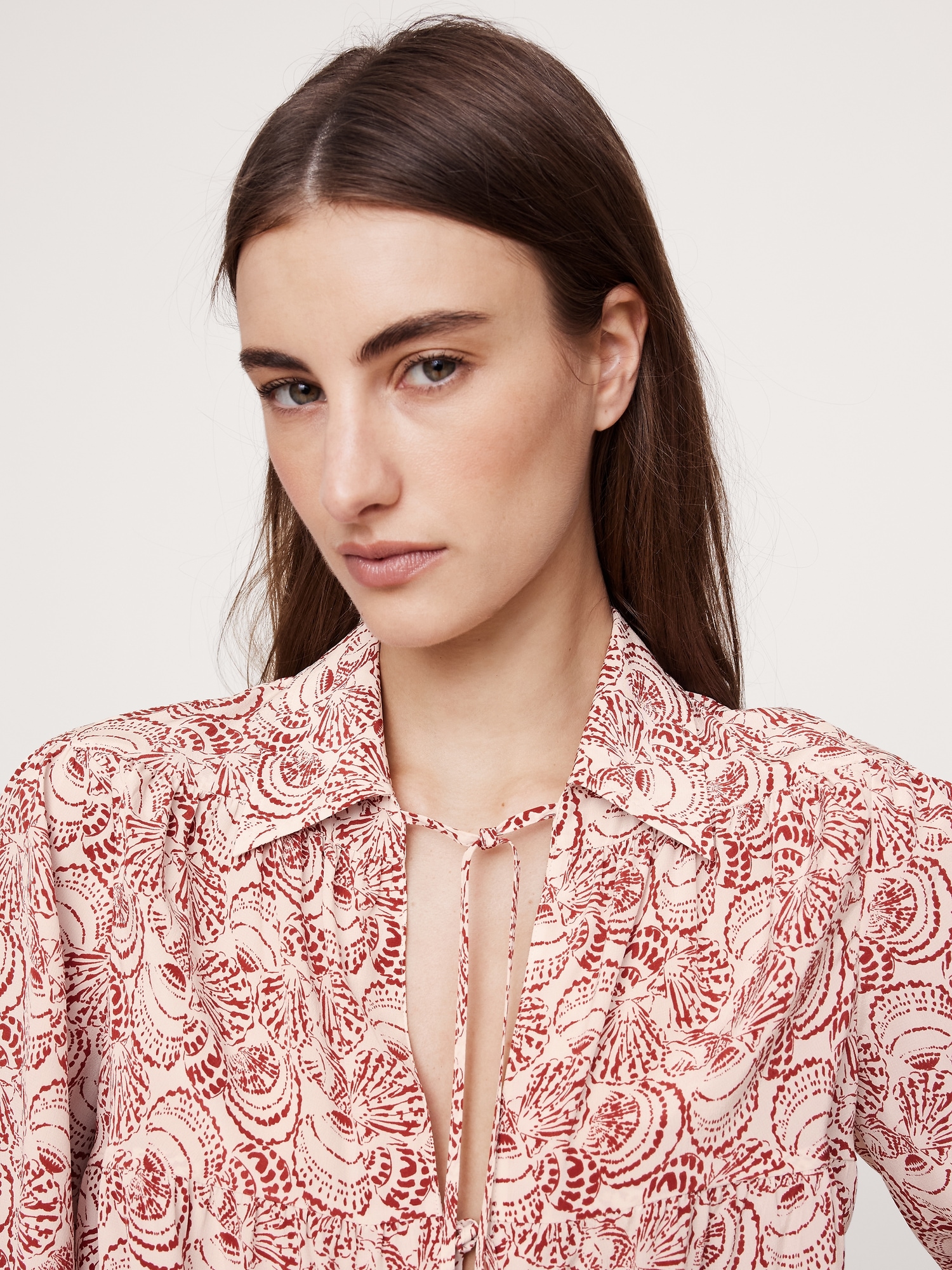 Matte Silk Tie-Front Shirt