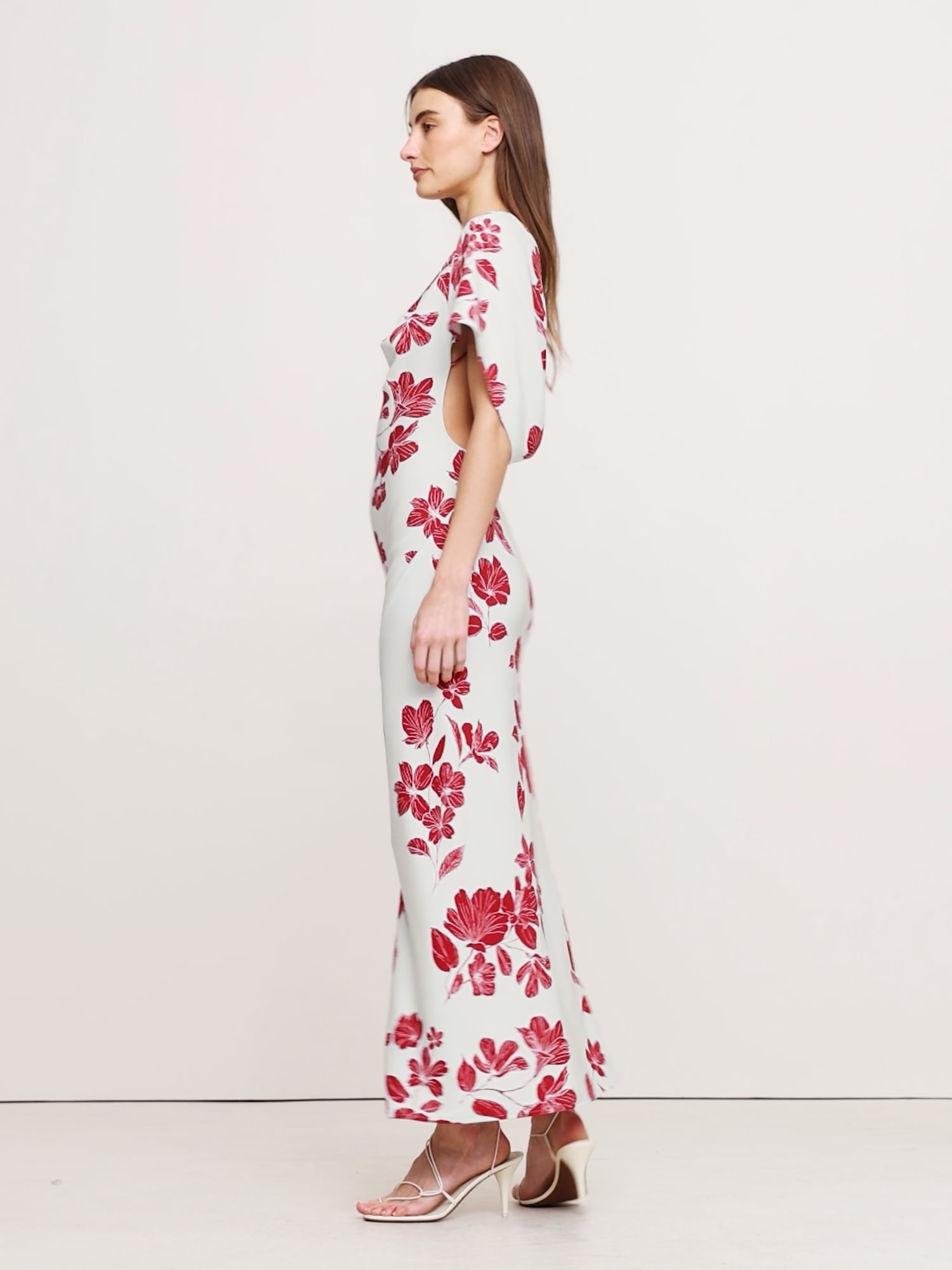 Image number 2 showing, Stretch-Crepe Asymmetrical Open-Back Maxi Dress