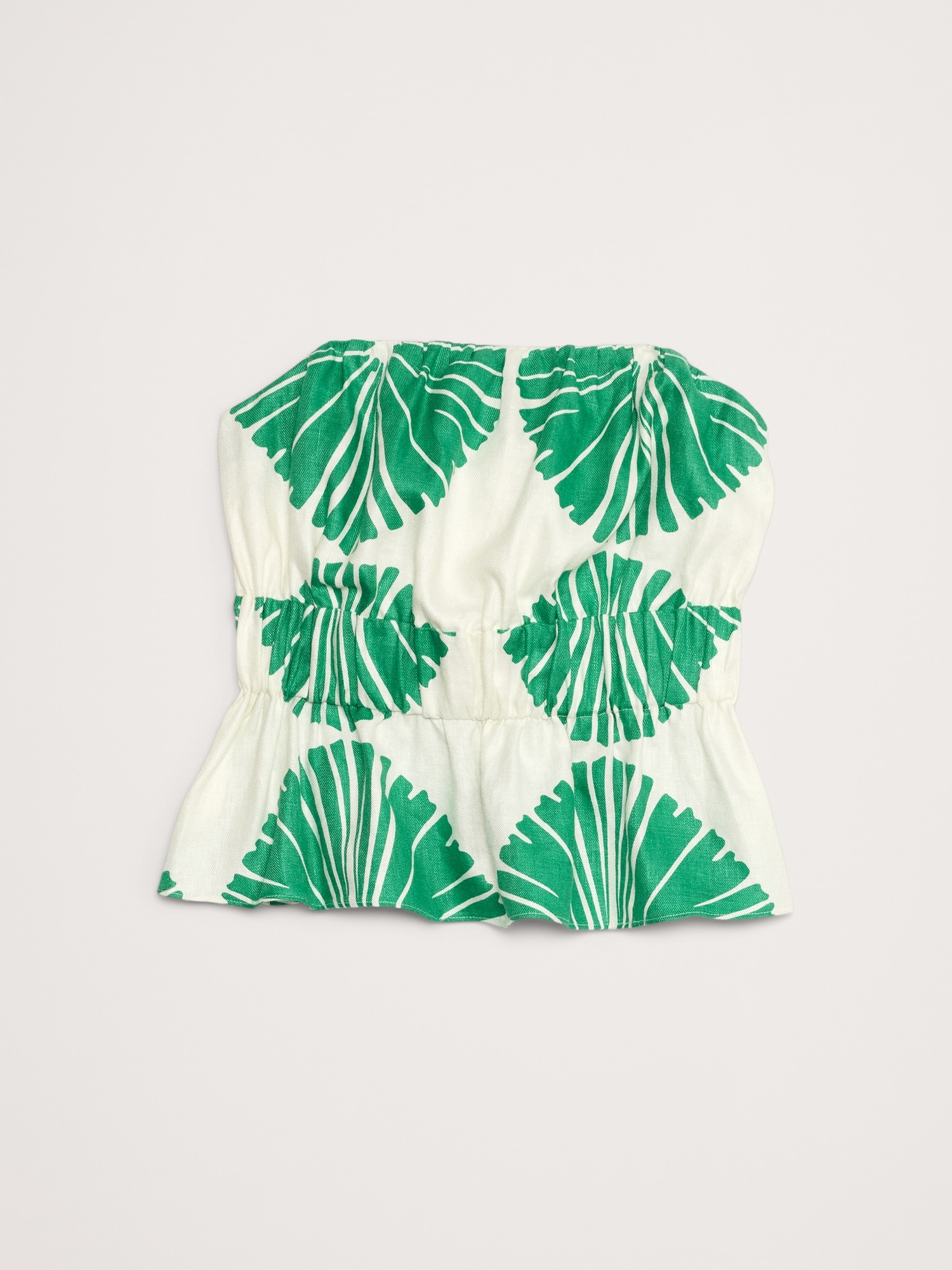 Strapless Linen Peplum Top