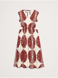 Cotton Poplin Side Cut-Out Midi Dress