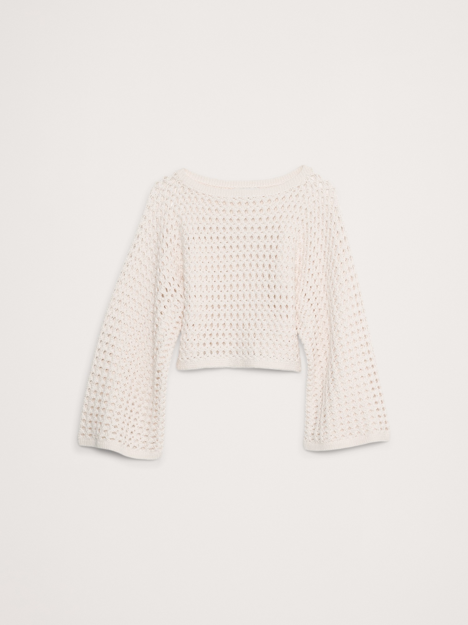 Cotton Crochet-Style Cropped Sweater