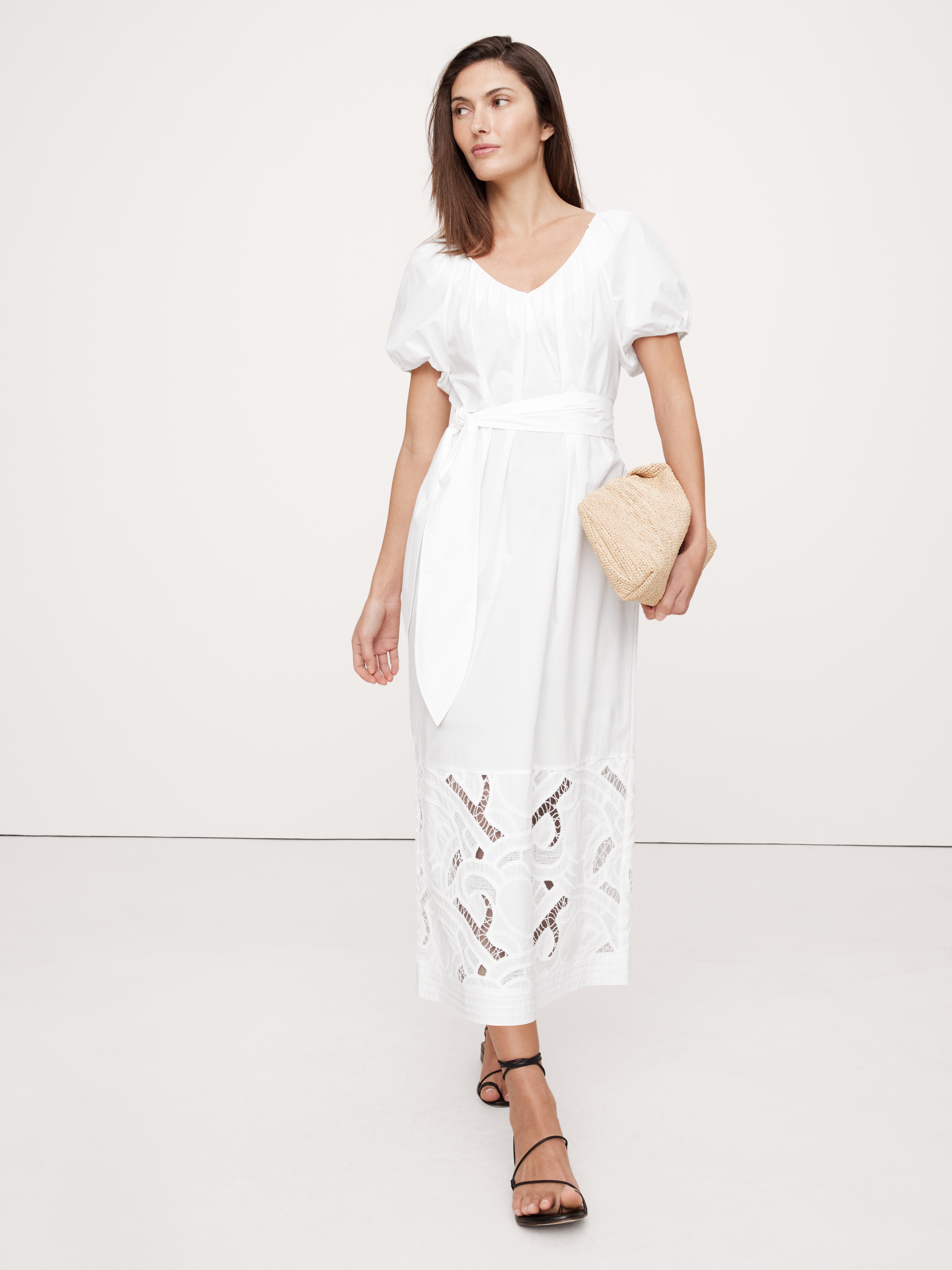 マーシャ】Cotton Poplin Wave Tuck Dress マーシャ】Cotton Poplin