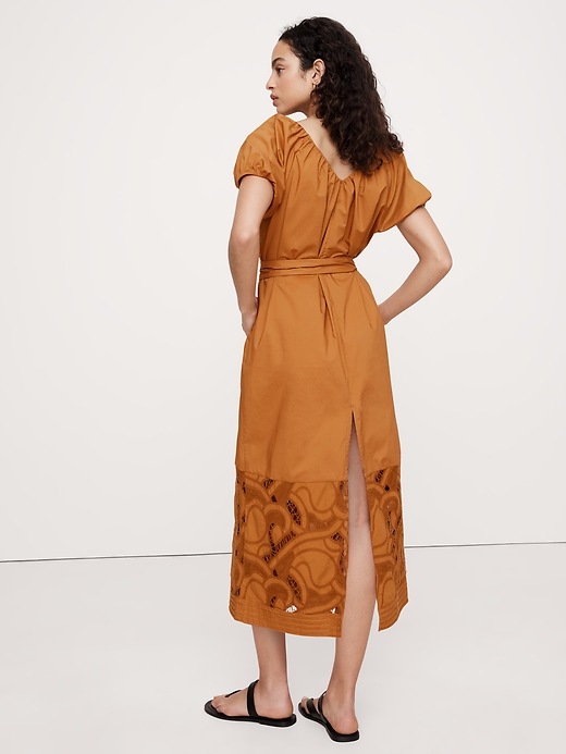 Embroidered Cotton Poplin Ruched Dress | Banana Republic Embroidered Cotton Poplin Ruched Dress | Banana Republic