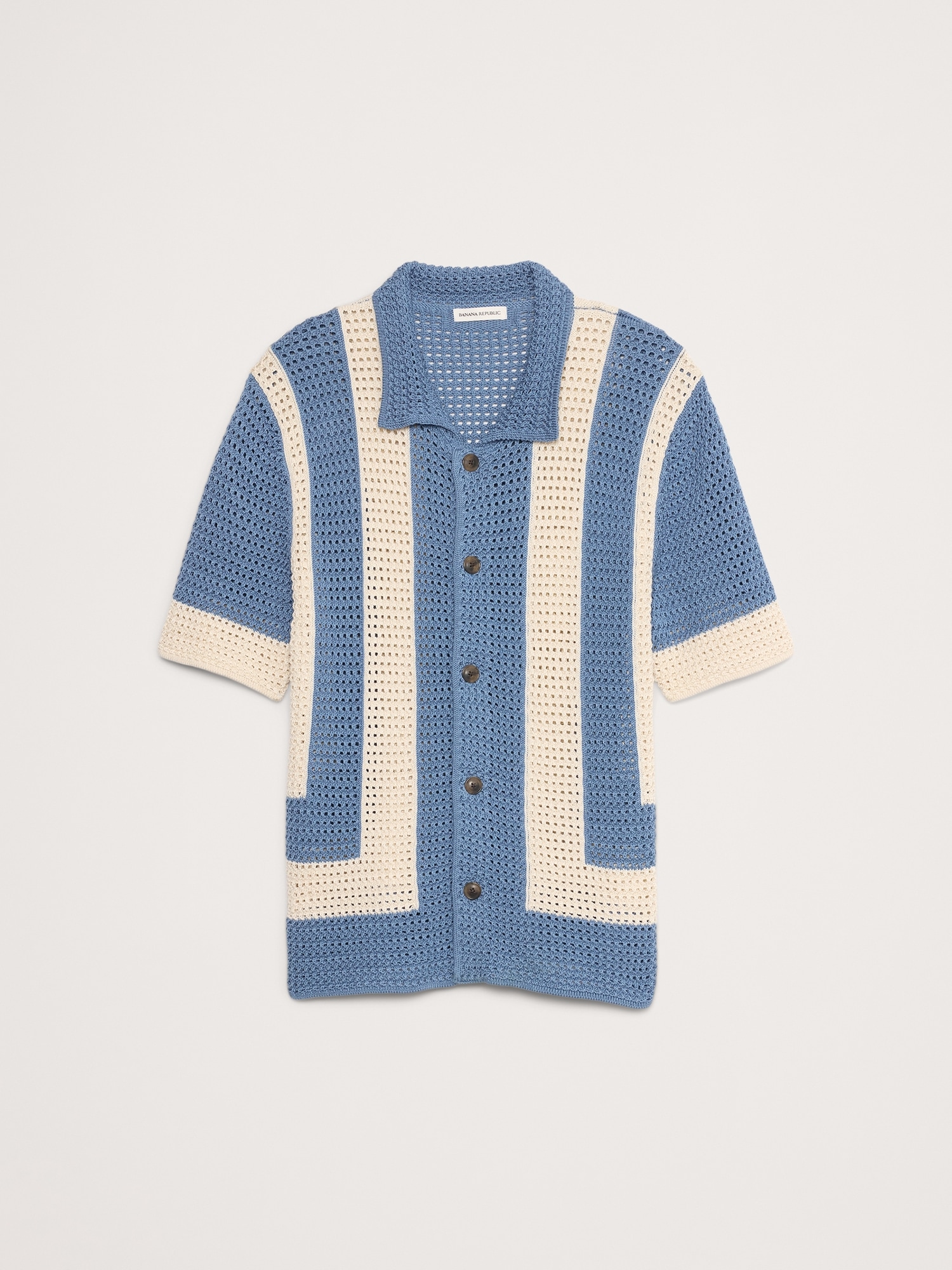 Crochet Cotton Resort Shirt
