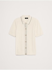 Ribbed-Stripe Cotton Resort Shirt