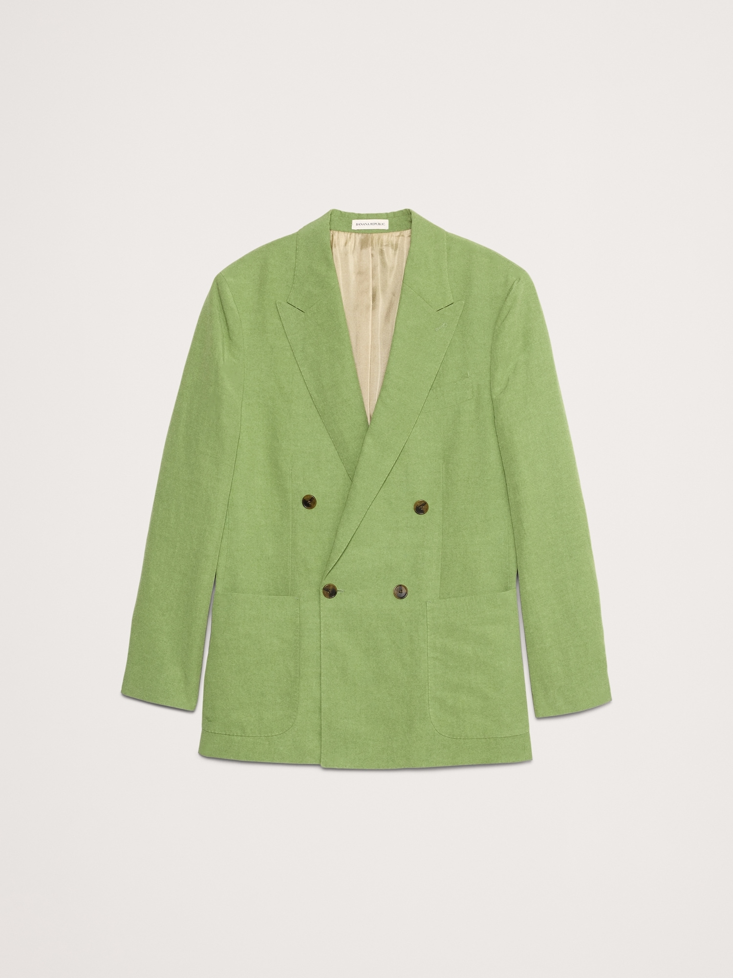 Relaxed Double-Breasted Tencel™-Linen Suit Jacket