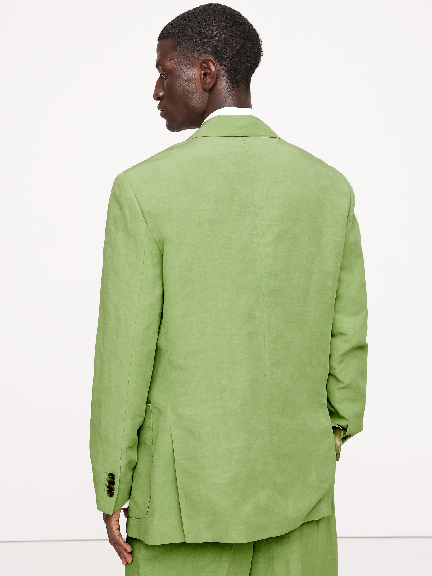 Relaxed Double-Breasted Tencel™-Linen Suit Jacket
