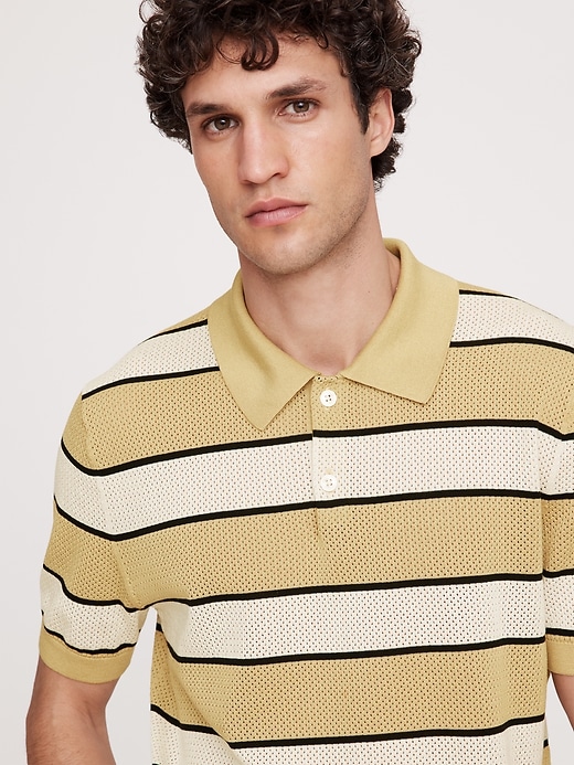 Superfine Cotton Mesh Sweater Polo | Banana Republic