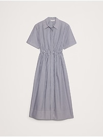 Cotton Poplin Open-Back Shirt Dress