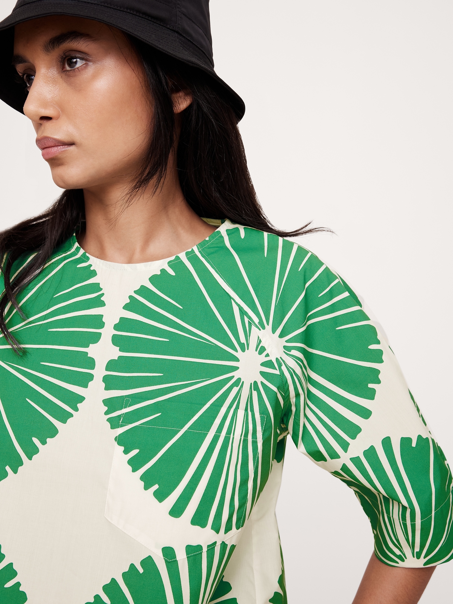 Cotton Poplin Trapeze Top