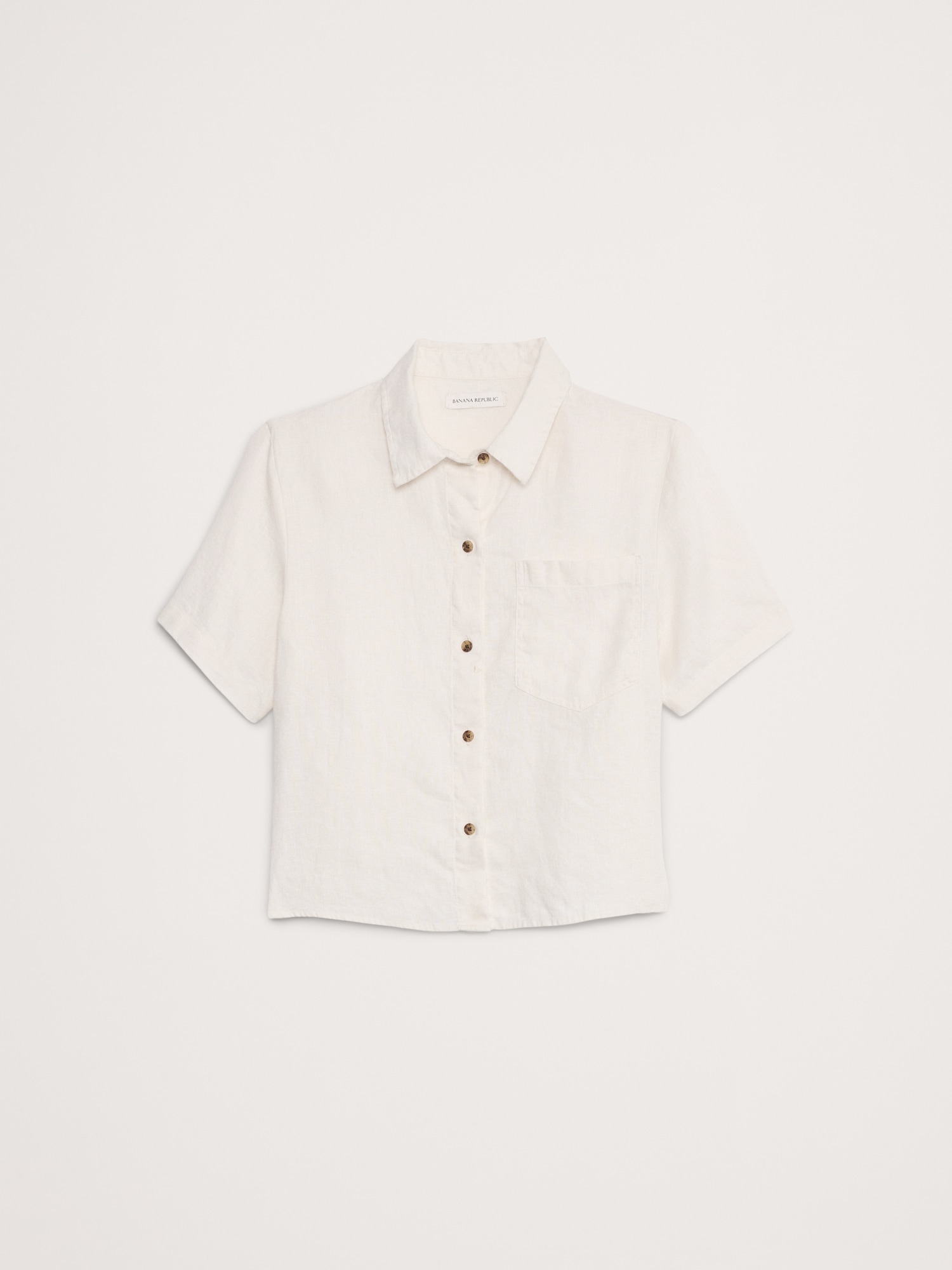 Boxy Linen Short-Sleeve Shirt