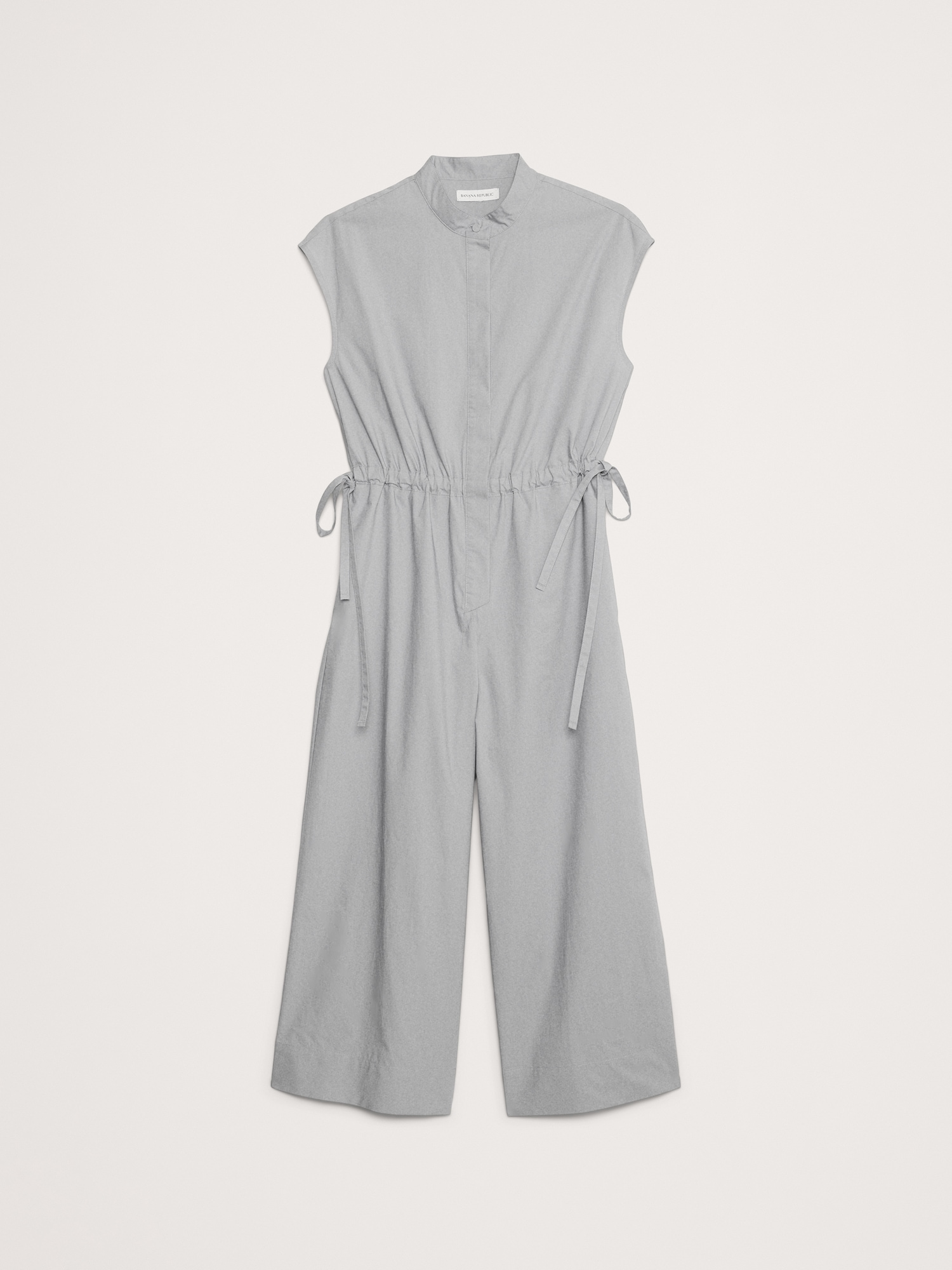 Cotton Poplin Wide-Leg Cropped Jumpsuit