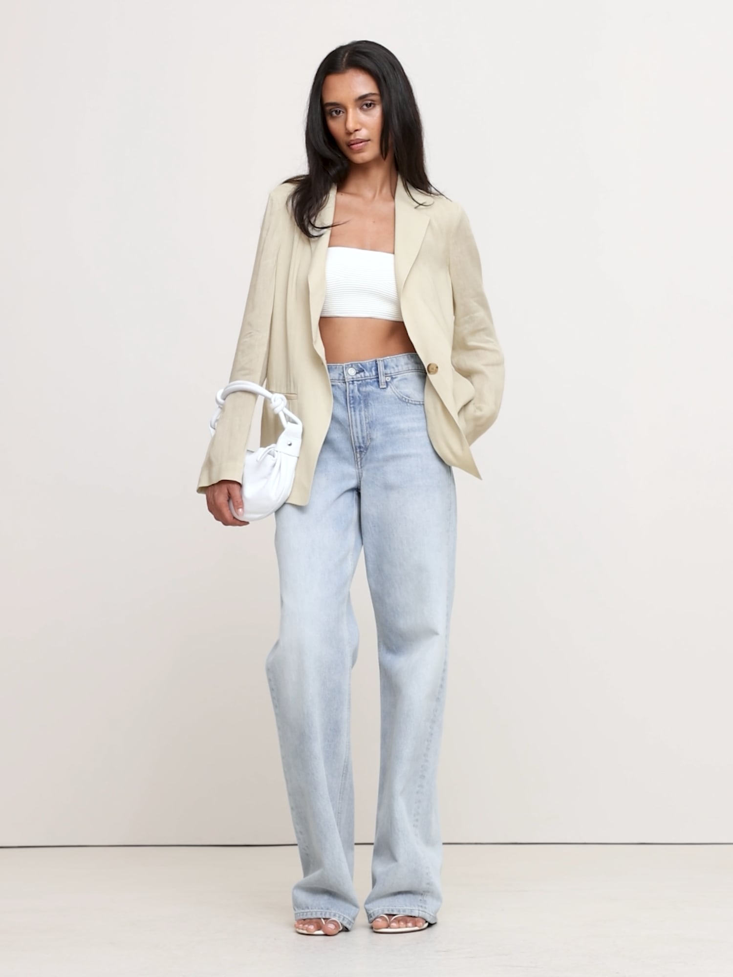 Image number 2 showing, Linen-Viscose Open-Back Blazer