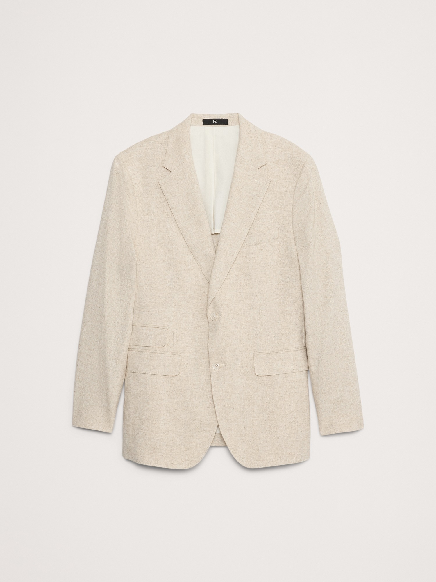 Мужской пиджак Banana Republic Herringbone Cotton-Linen Suit, цвет: Натуральный бежевый — фото 4