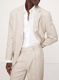 Herringbone Cotton-Linen Suit Pant