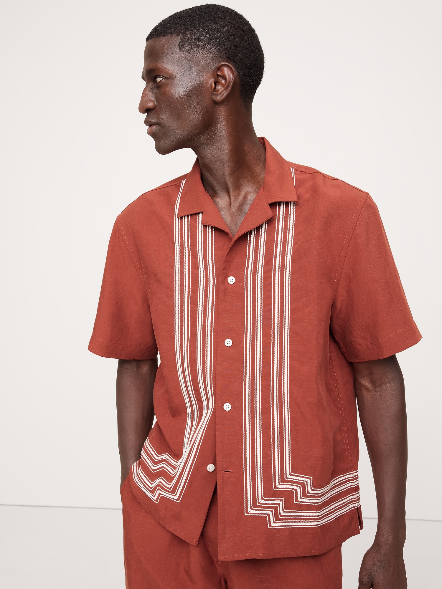 Embroidered TENCEL™-Linen Resort Shirt