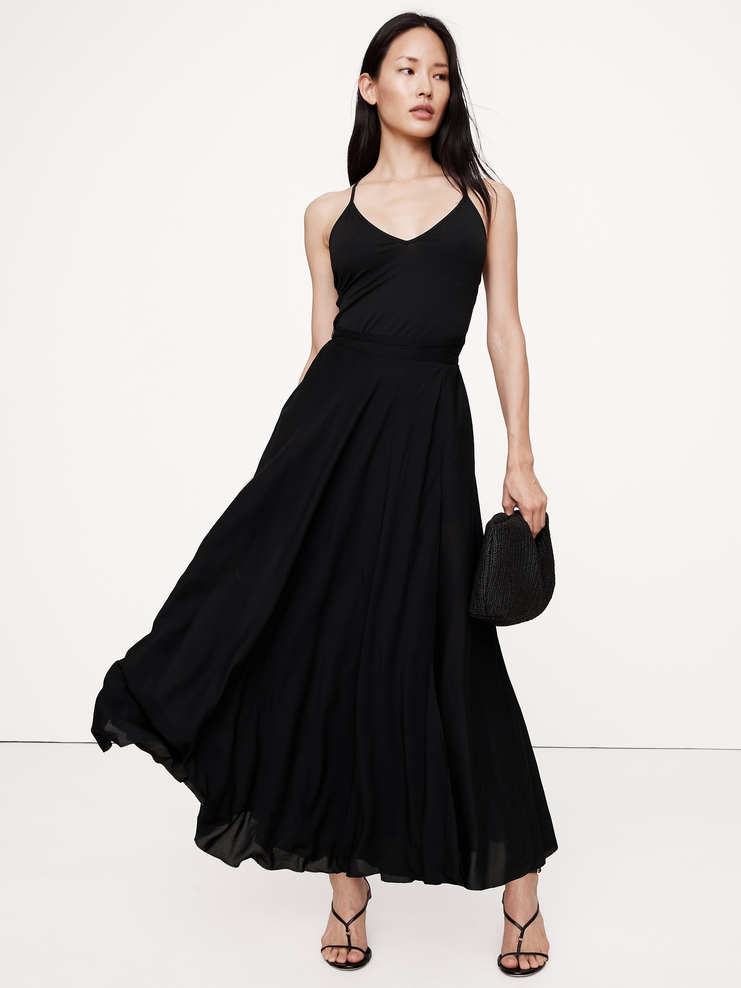 Cross-Back Jersey Maxi Dress