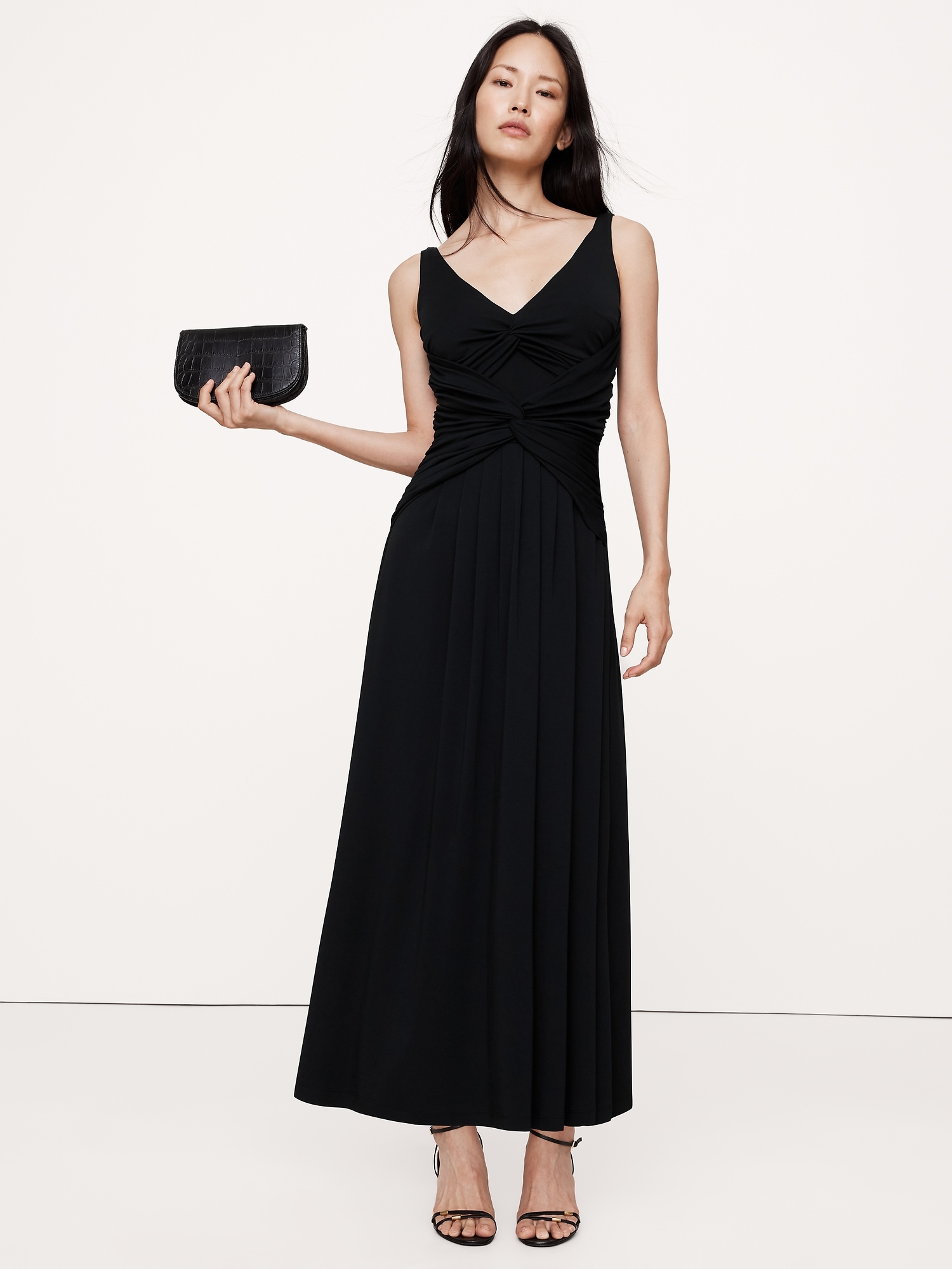 Double-Twist Jersey Midi Dress