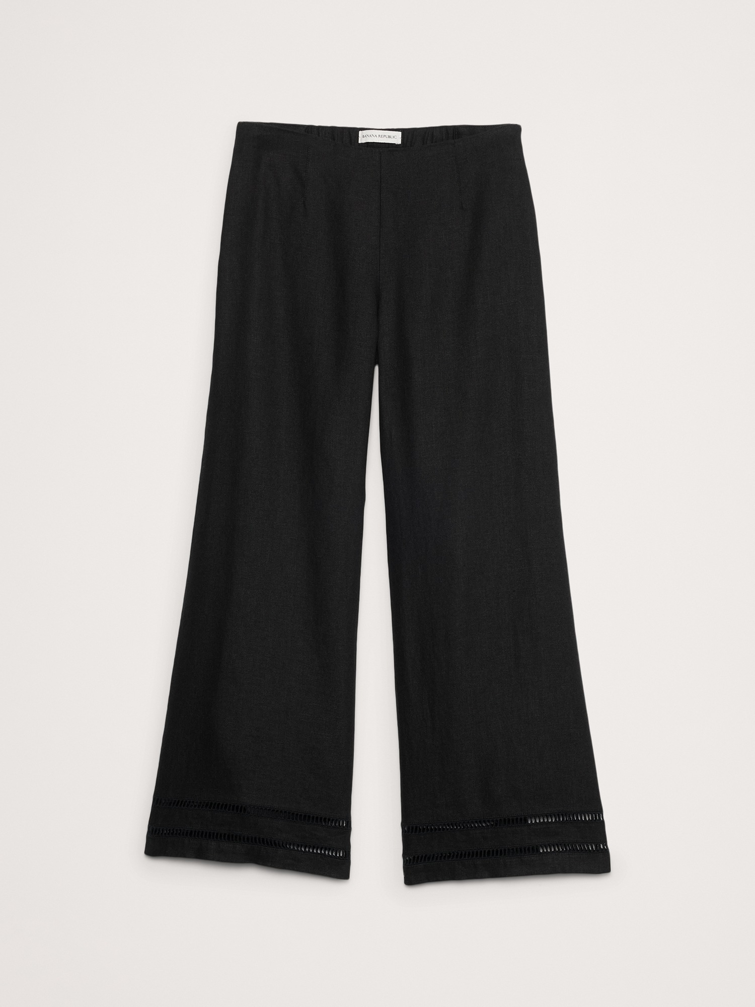 Mid-Rise Kick-Flare Linen Ankle Pant