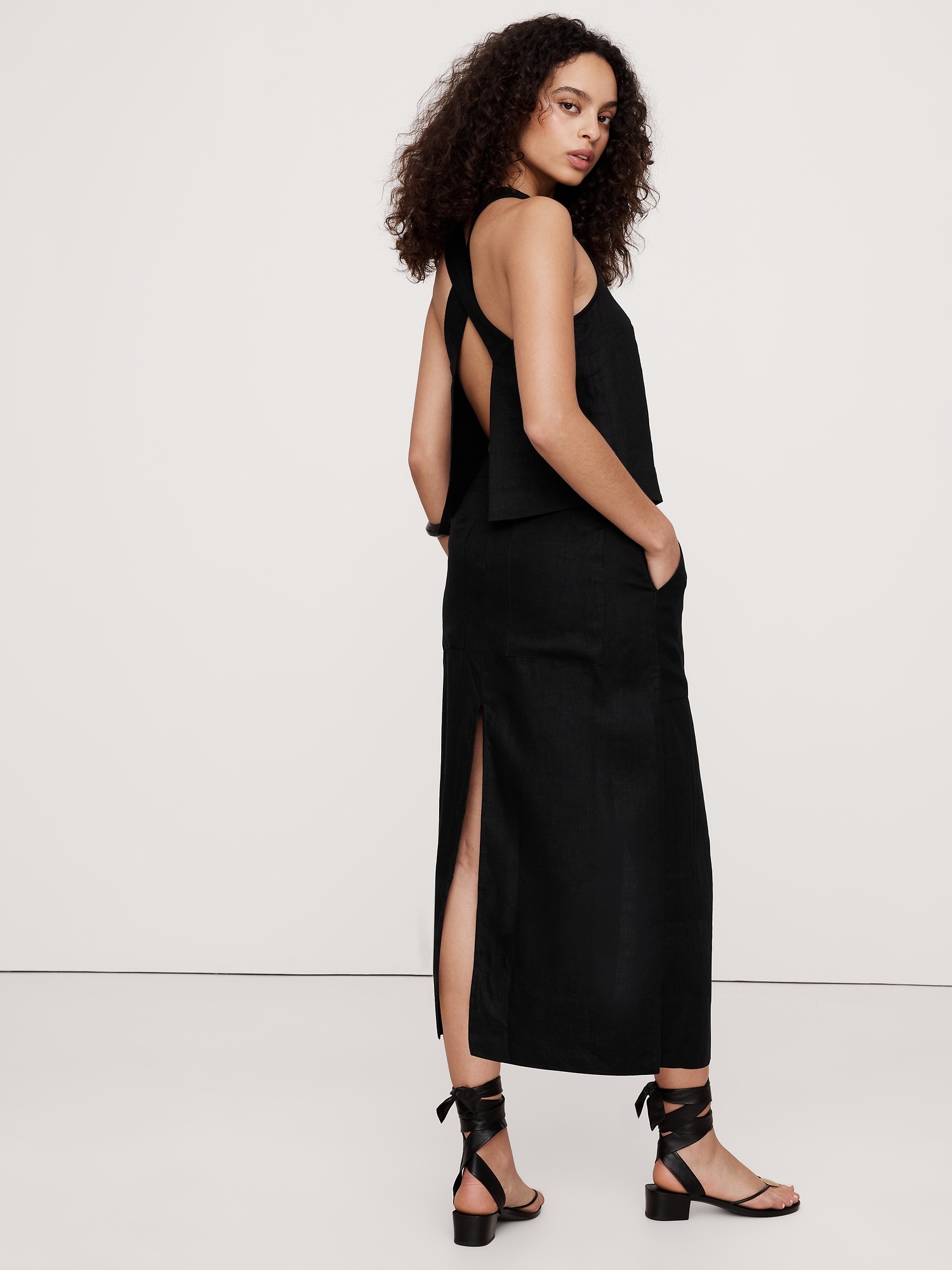 Linen Midi Skirt