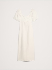 Linen Sweetheart Long Midi Dress