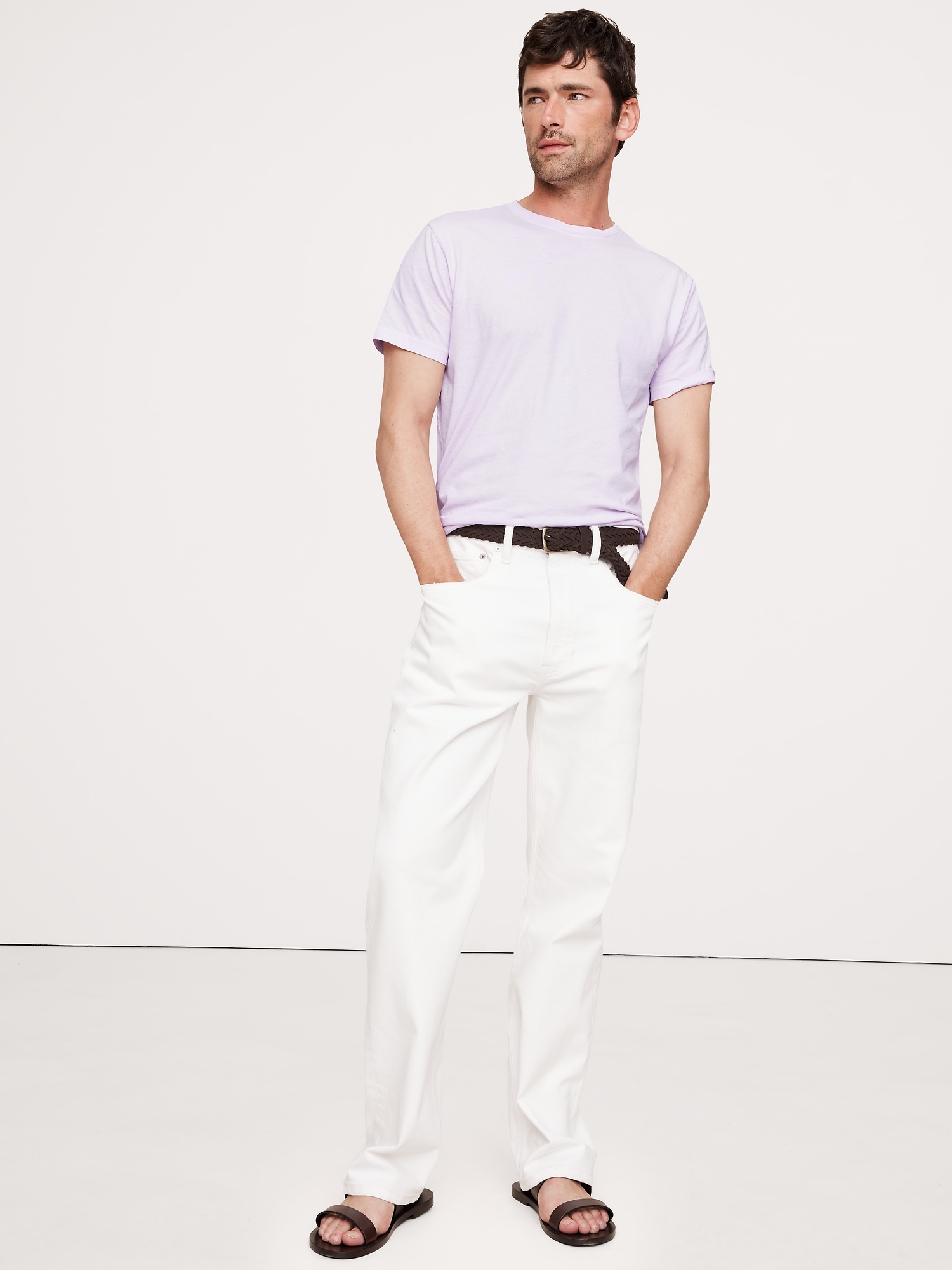 Lightweight Cotton Crew-Neck T-Shirt - Purple