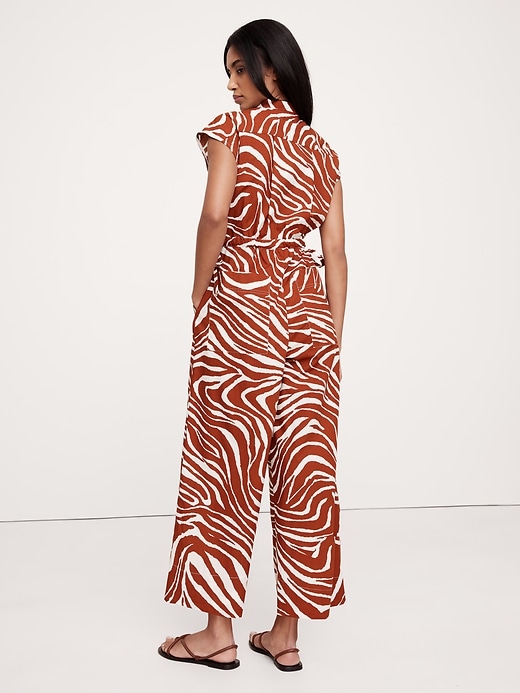 Cotton Poplin Wide-Leg Cropped Jumpsuit