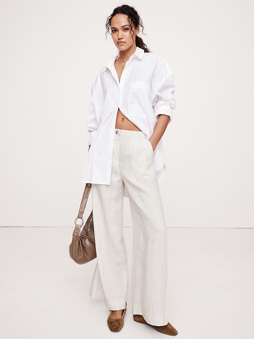 Wide-Leg Linen Pull-On Pant | Banana Republic
