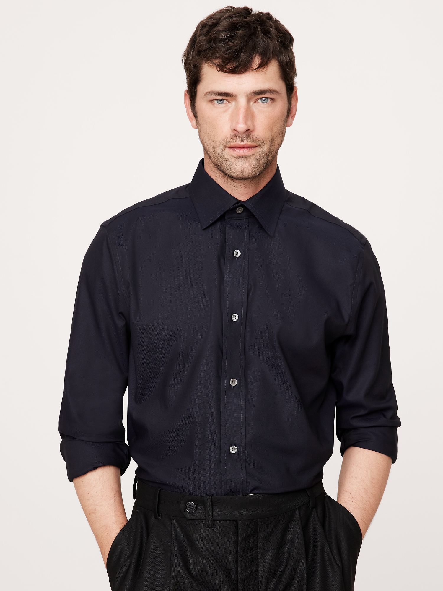 Standard-Fit Wrinkle-Resistant Dress Shirt - Blue
