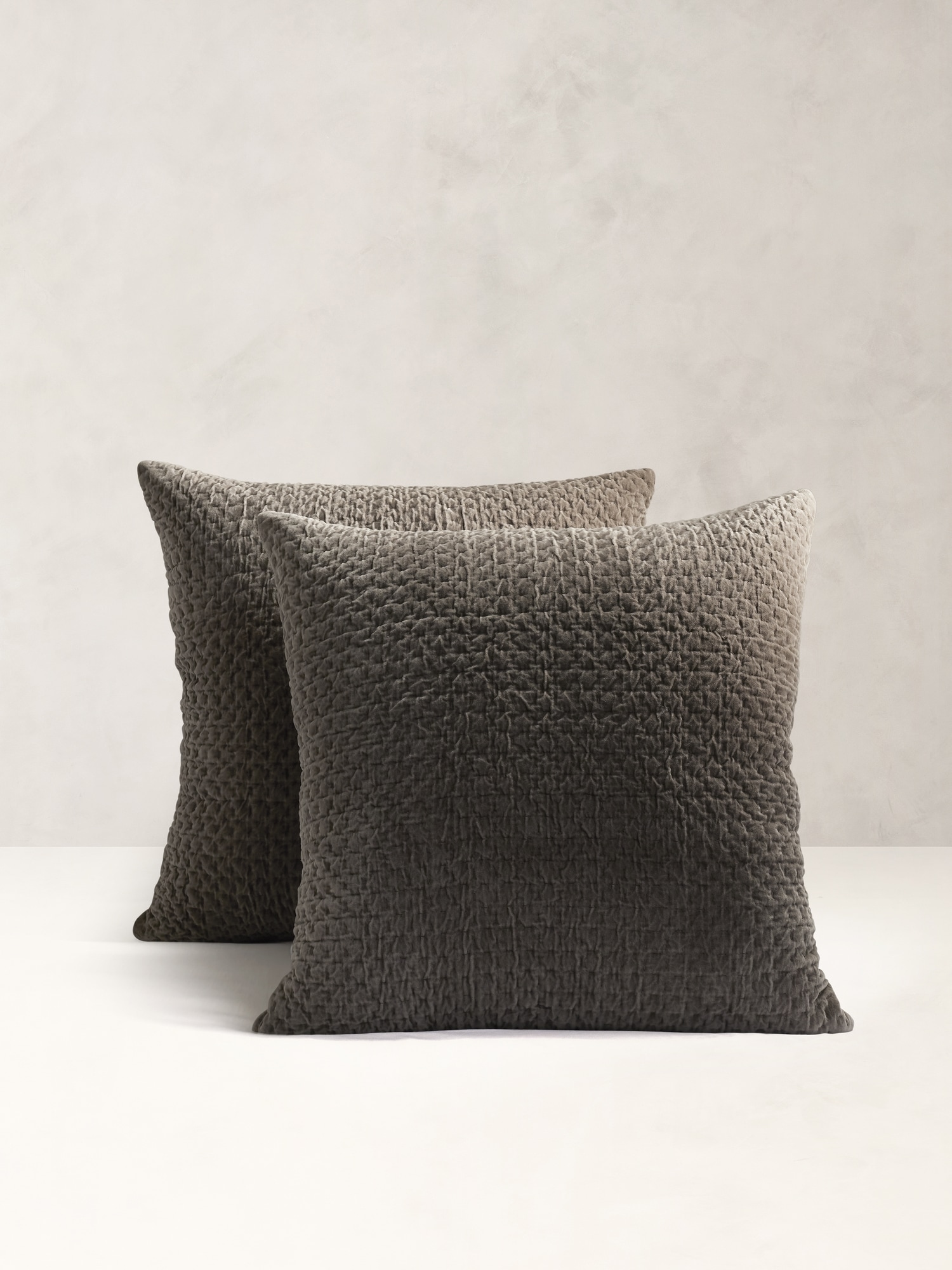 Image number 1 showing, Hand-Stitched Velvet Sham Set