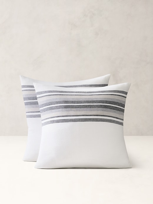 Multi-Stripe Linen Shams