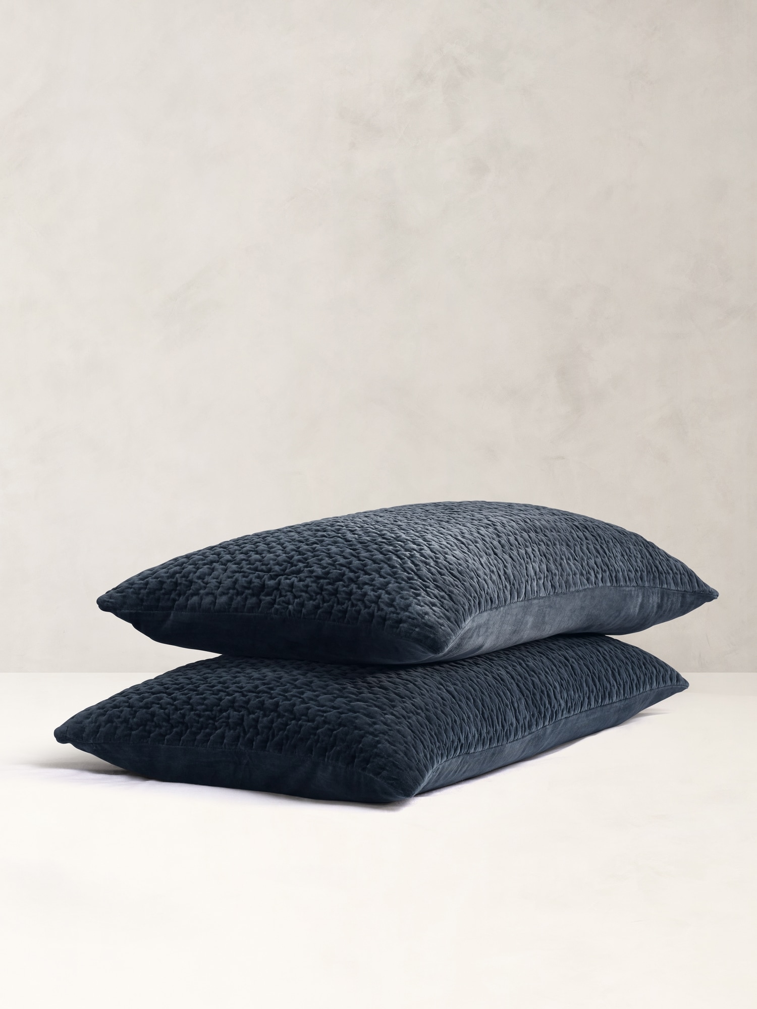 Hand-Stitched Velvet Sham Set