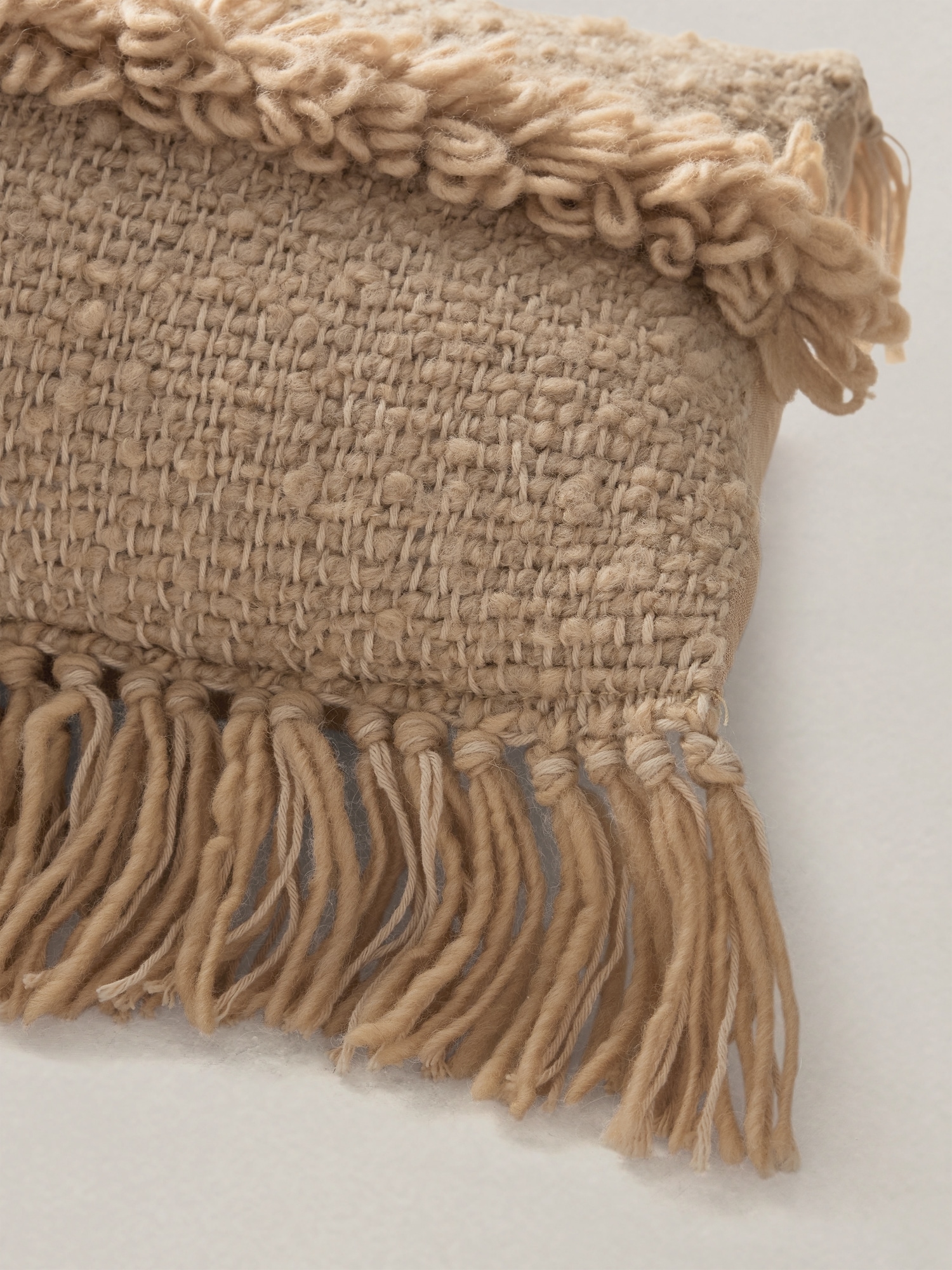 Fringed Clara Lenza Wool Pillow