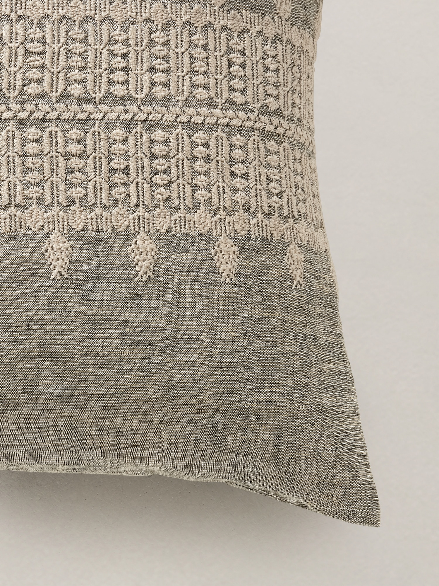 Heirloom Embroidered Linen-Cotton Sham Set