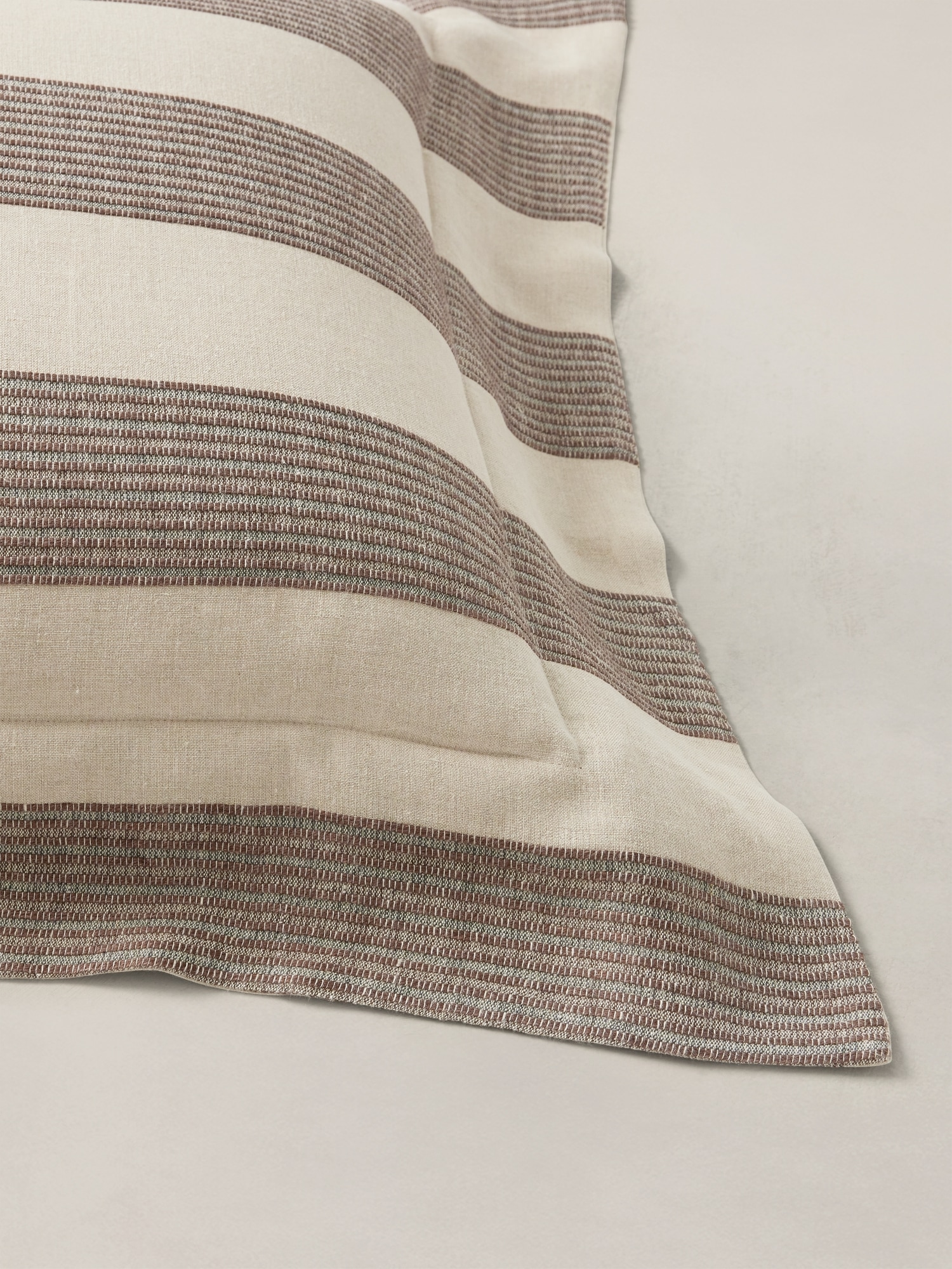 Corded-Stripe Linen Shams