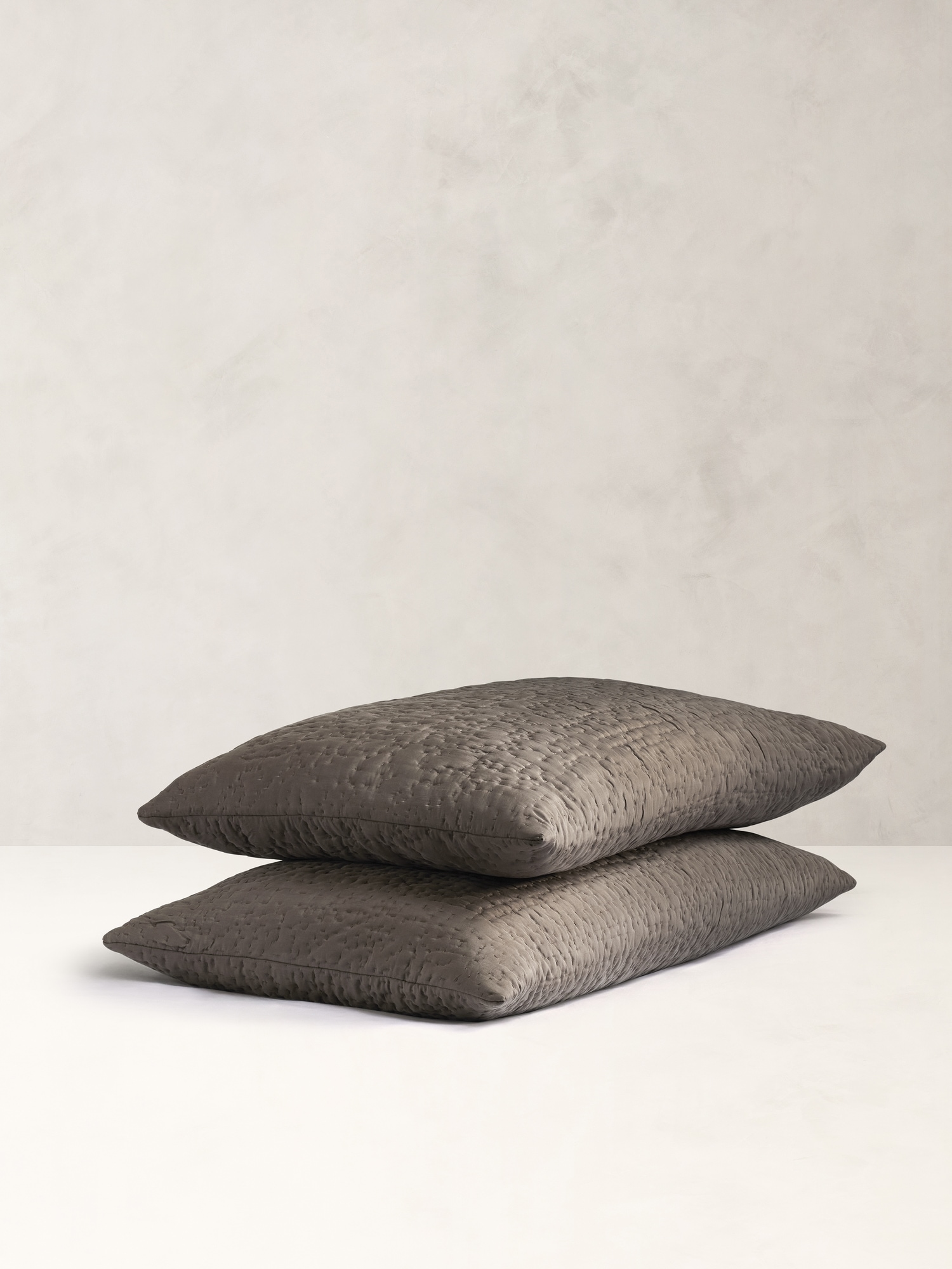 Hand-Stitched Abstract Silk Sham