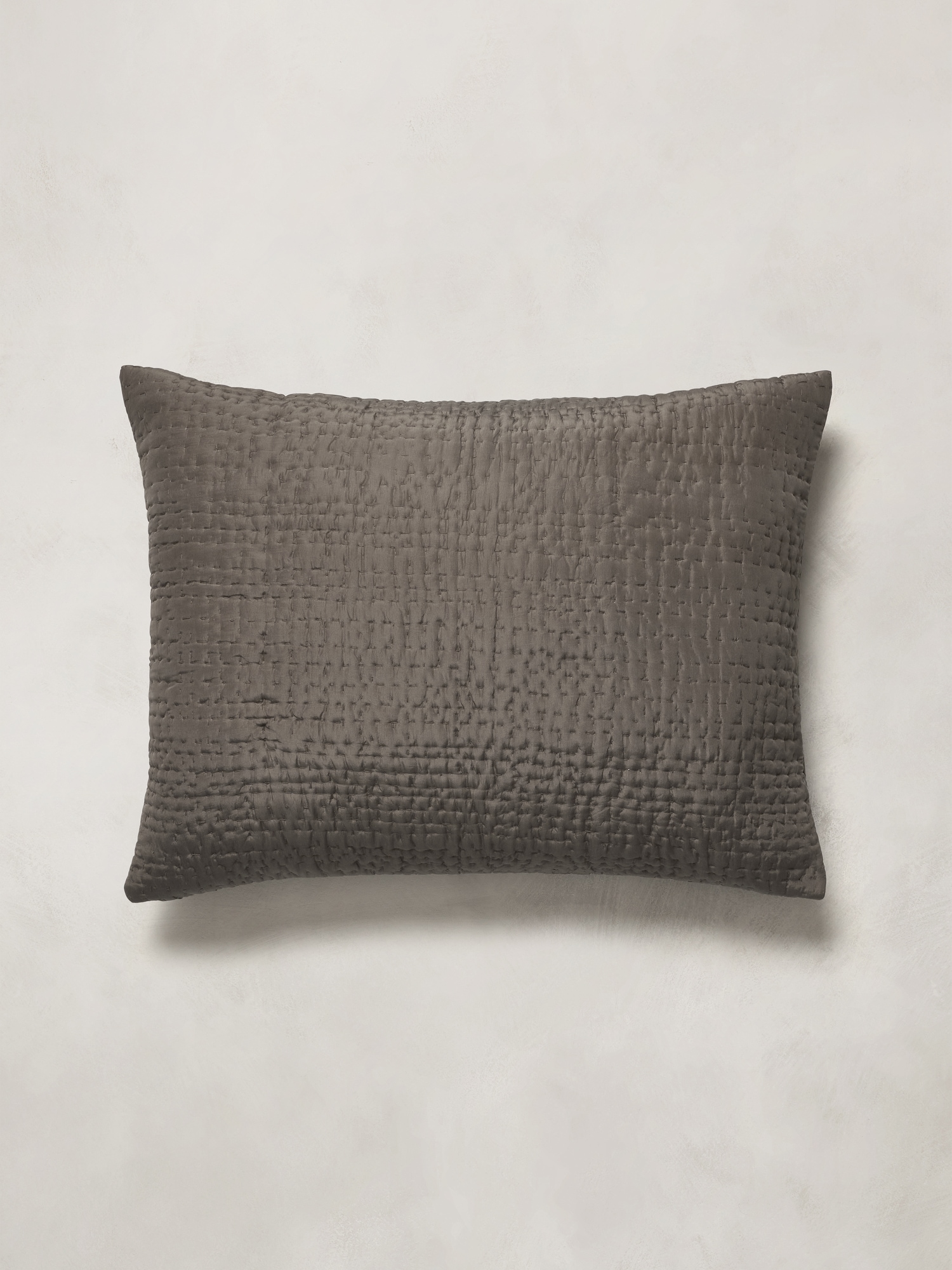 Hand-Stitched Abstract Silk Sham