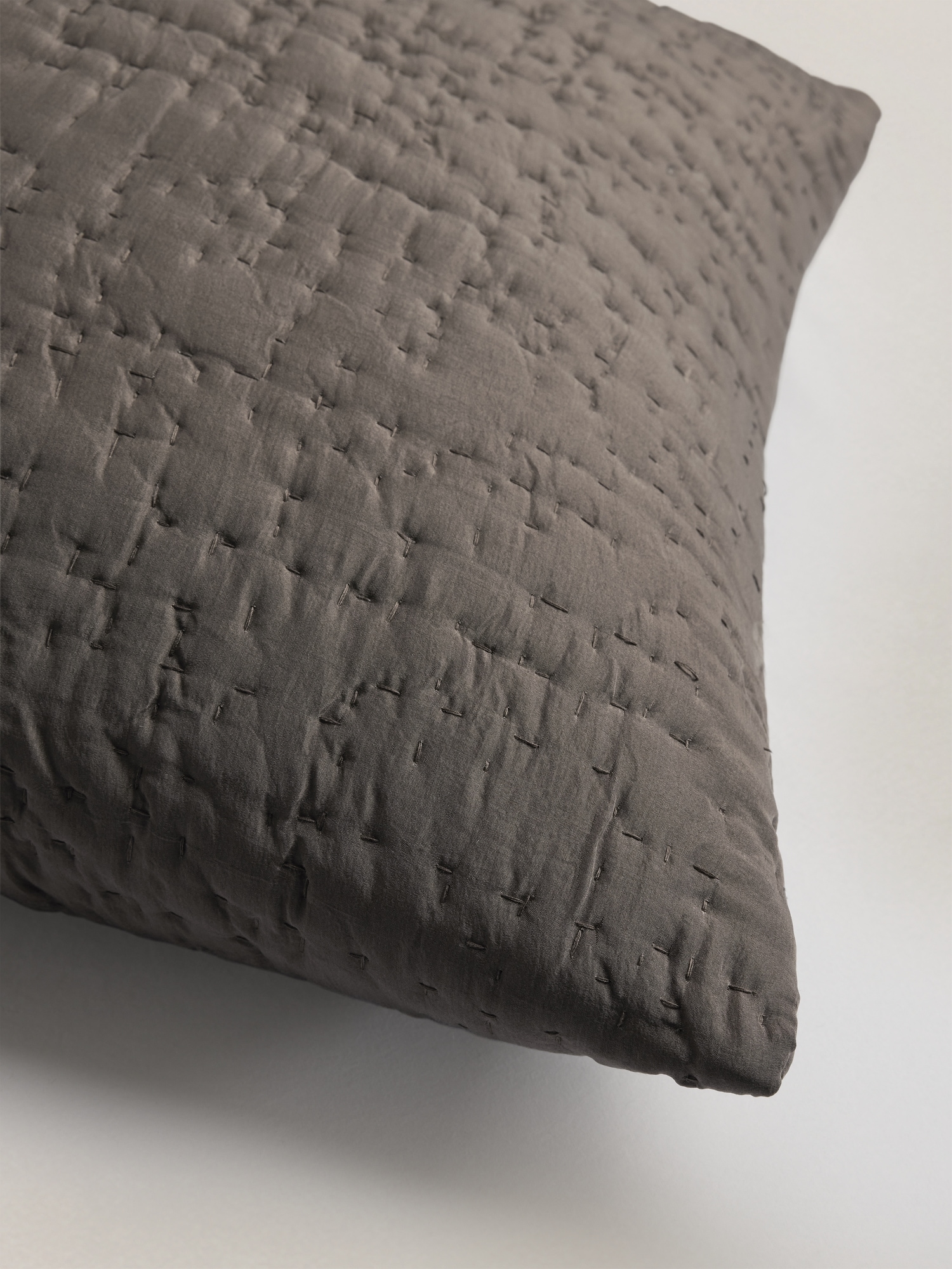 Hand-Stitched Abstract Silk Sham