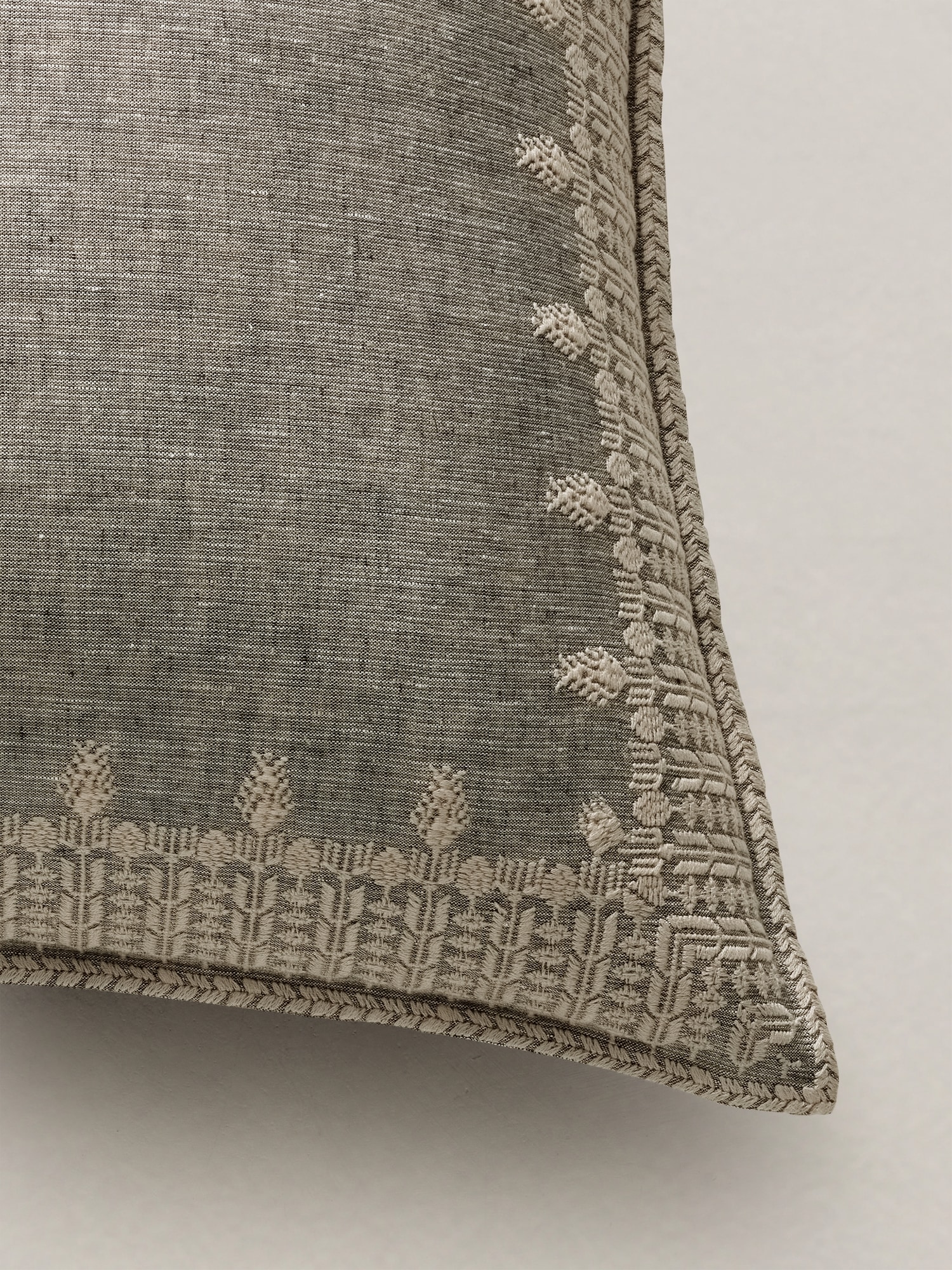 Heirloom Embroidered Linen-Cotton Sham Set