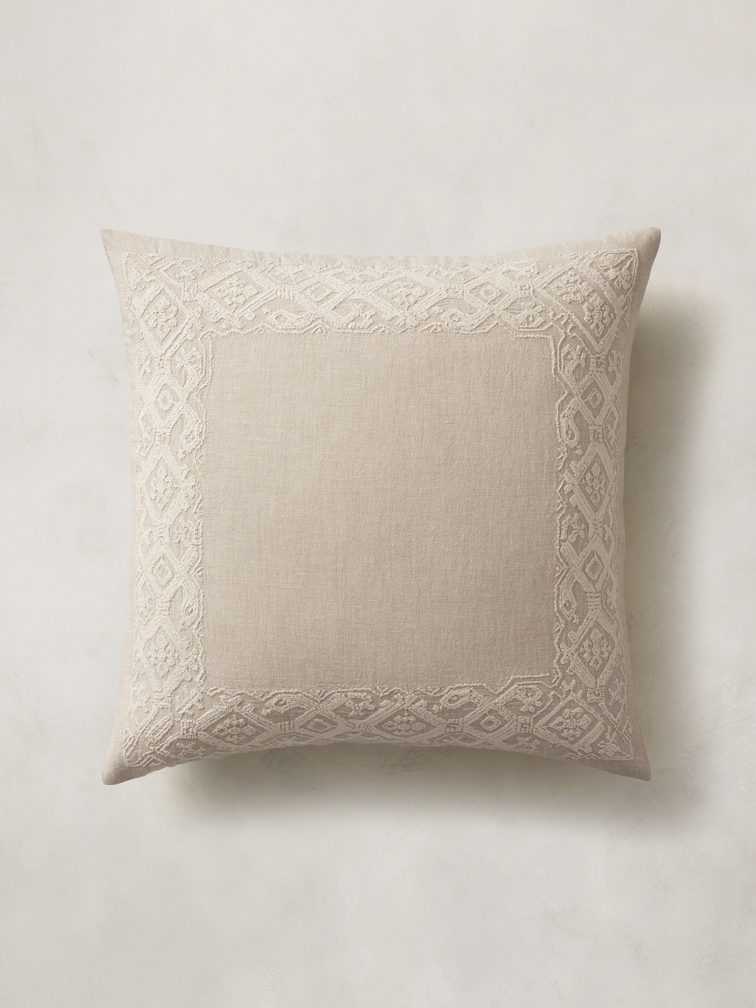 Embroidered Linen-Cotton Sham Set