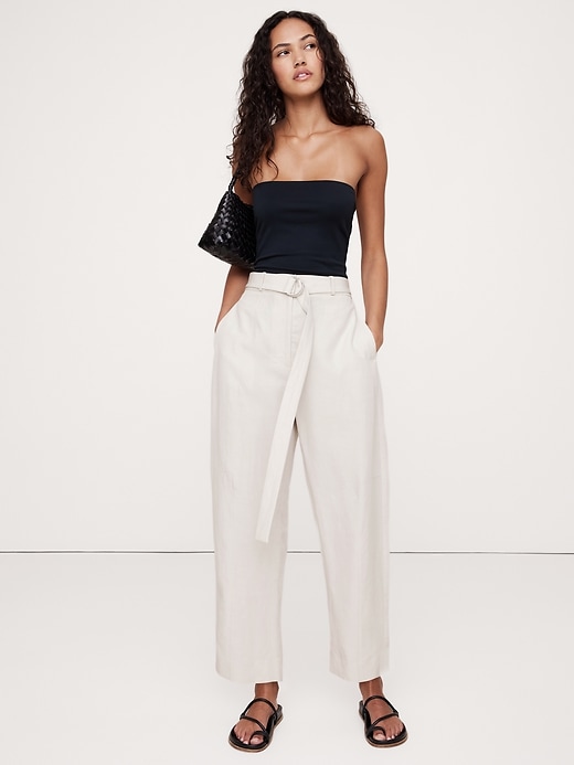 Soho High-Rise Wide-Leg Linen Pant