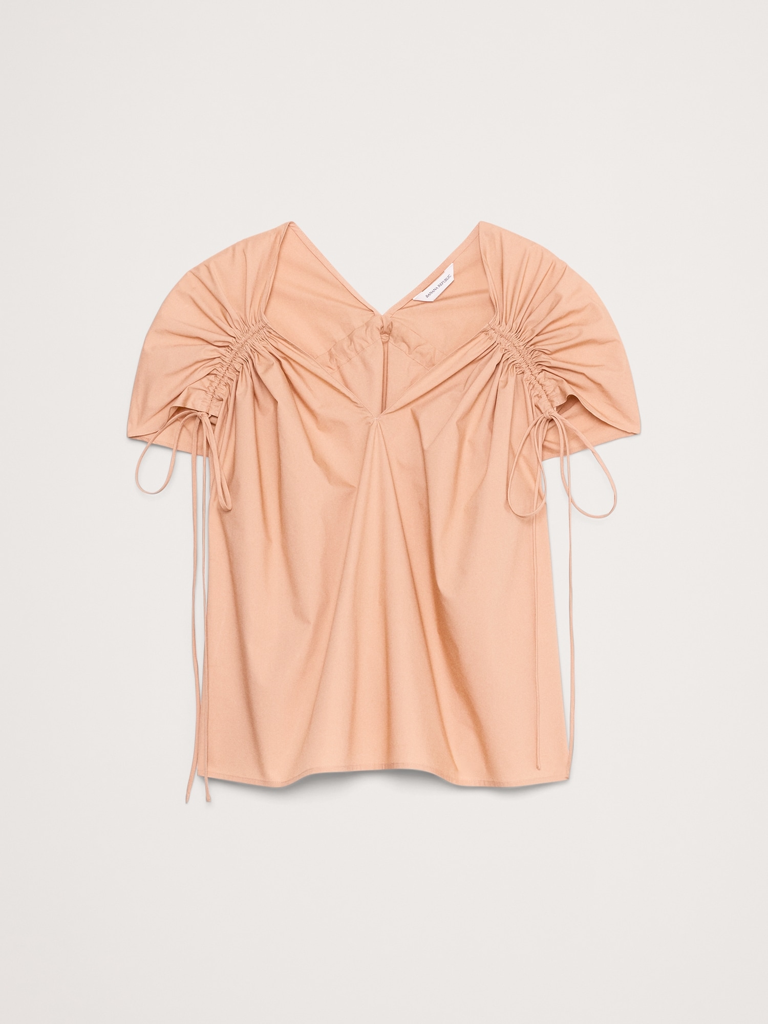 Oversized Cotton Poplin Drawstring Top