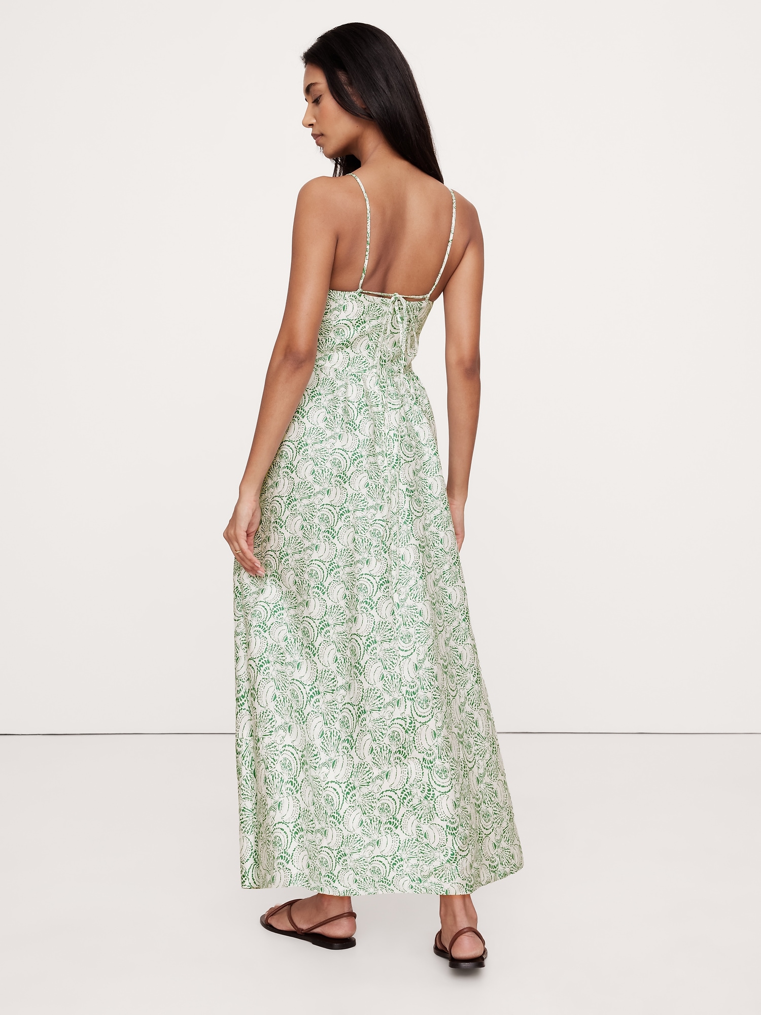 Linen Corset Long Midi Dress