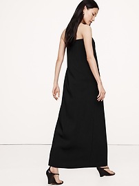 Stretch-Crepe Strapless Long Midi Dress