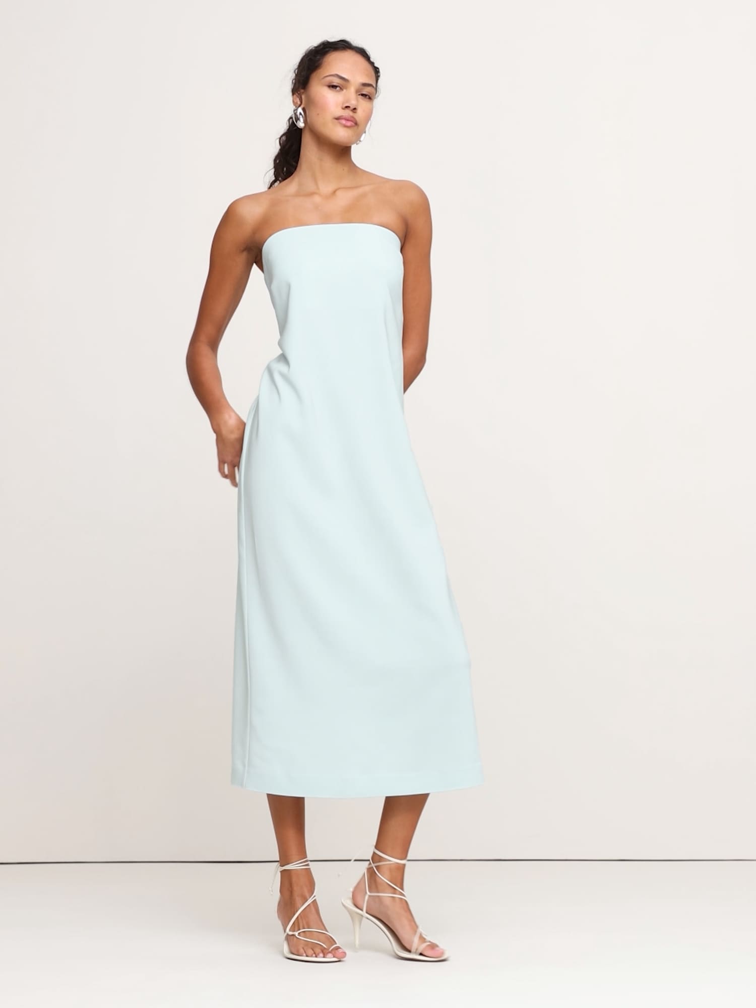 Image number 2 showing, Stretch-Crepe Strapless Long Midi Dress