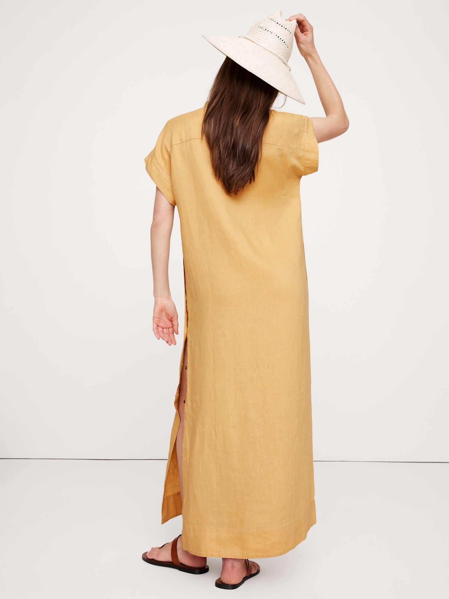 Linen Kaftan Maxi Dress